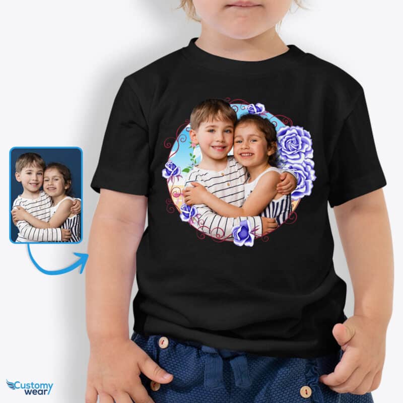 Custom Birthday T-Shirt for Toddler – Personalized Floral Celebration Photo Custom arts - Floral Design www.customywear.com