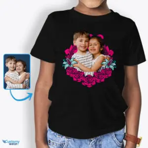 Vlastní narozeninové tričko pro malé děti a mládež | Personalizovaný květinový design Zakázková umění - květinový design www.customywear.com