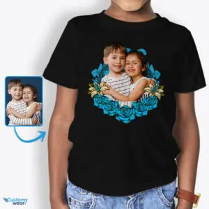 Прилагођена мајица за нећаке и нећаке – персонализовани цветни ужици за децу Уметност по мери – цветни дизајн ввв.цустомивеар.цом
