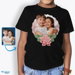 Изготовленная на заказ футболка на день рождения для племянника и племянницы | Персонализированное цветочное торжество Индивидуальное искусство - Цветочный дизайн www.customywear.com