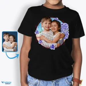 Individuelles Geburtstags-T-Shirt für Sohn und Tochter – personalisierte florale Eleganz. Custom Arts – Blumendesign www.customywear.com
