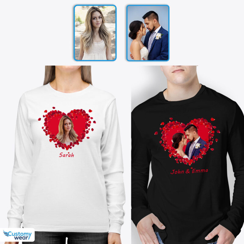 Love in Bloom: Personalized Flower Heart T-Shirts – Perfect Valentine’s Day Gift for Couples Custom arts : Flower heart www.customywear.com