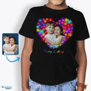 Gaveidéer til børn Specialdesignet t-shirt – Slip kreativiteten løs med unikke personlige T-shirts til de små Specialdesignet kunst: Blomsterhjerte www.customywear.com