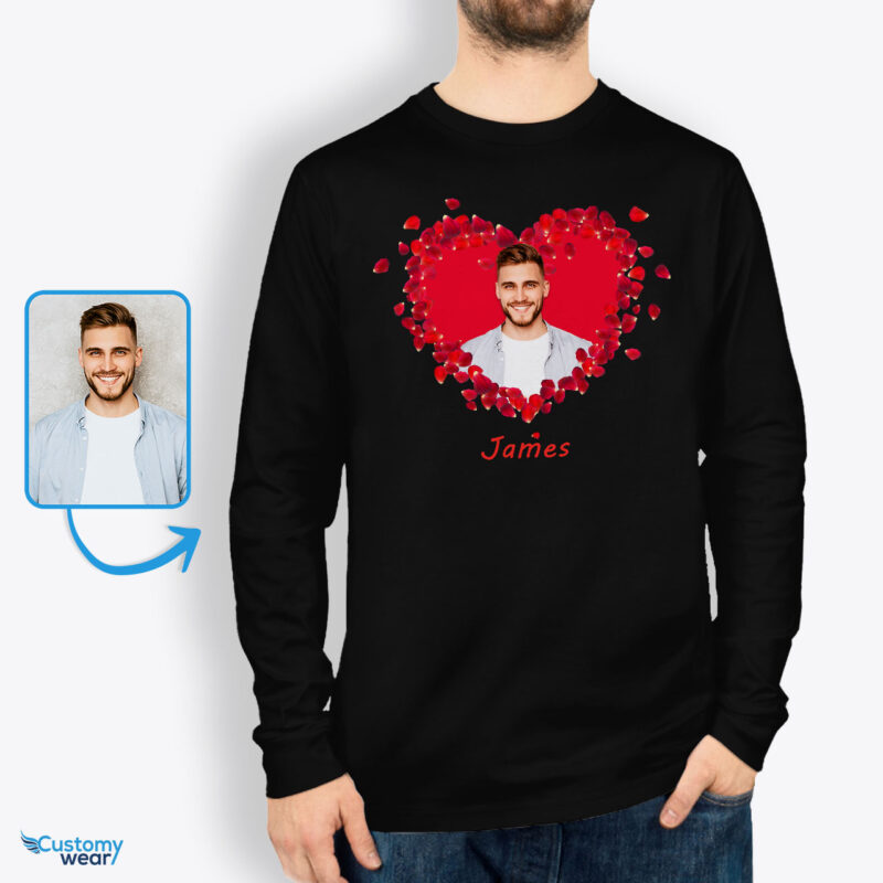 Custom Flower Heart T-Shirt: Personalized Valentine’s Day Surprise for Your Boyfriend Custom arts : Flower heart www.customywear.com