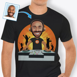 Tricou personalizat pentru DJ – Custom Wearable Art Axtra - Dj orange www.customywear.com