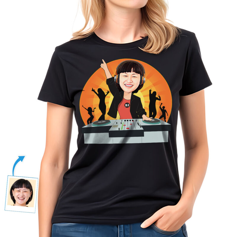 Naiste isikupärastatud DJ T-särk – kohandatud graafiline särk Kohandatud kingitused – Dj orange www.customywear.com 27