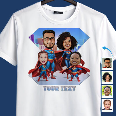Personalized Superhero Family Tee – Custom fashion tee Family www.customywear.com 2