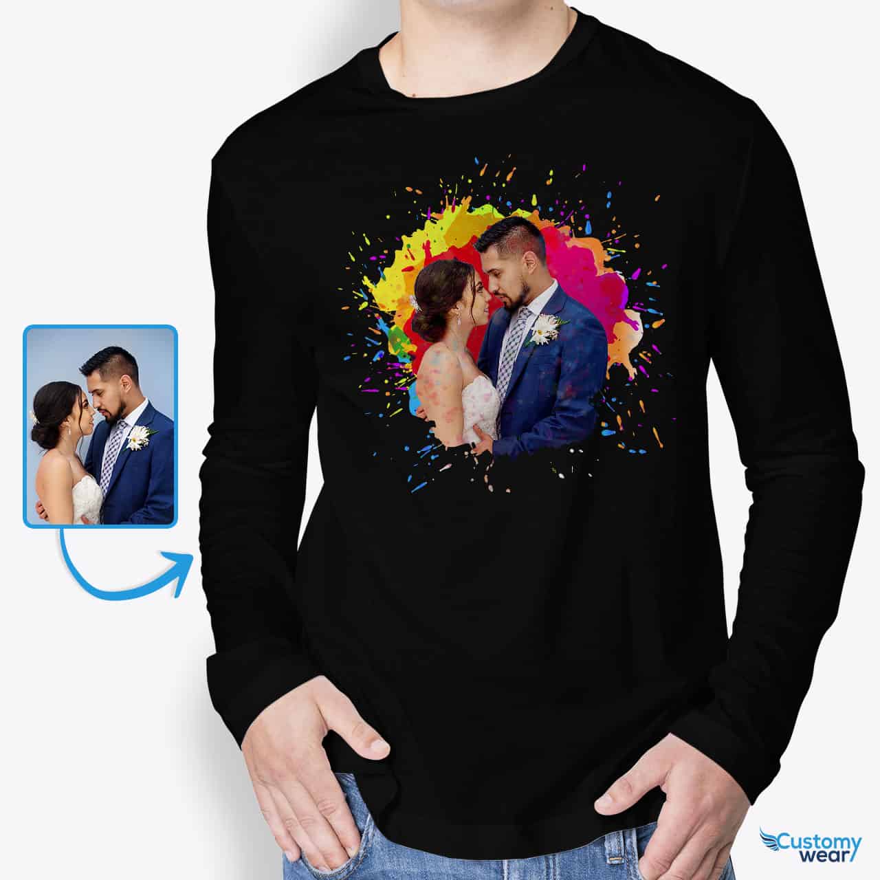 Exprese su amor con una camiseta personalizada con imagen personalizada para novio idea de regalo para