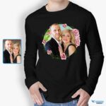 Personalized Anniversary Long Sleeve T-shirt with Custom Floral Design – Perfect Romantic Gift for Husband Custom Gifts - Floral Design www.customywear.com 6