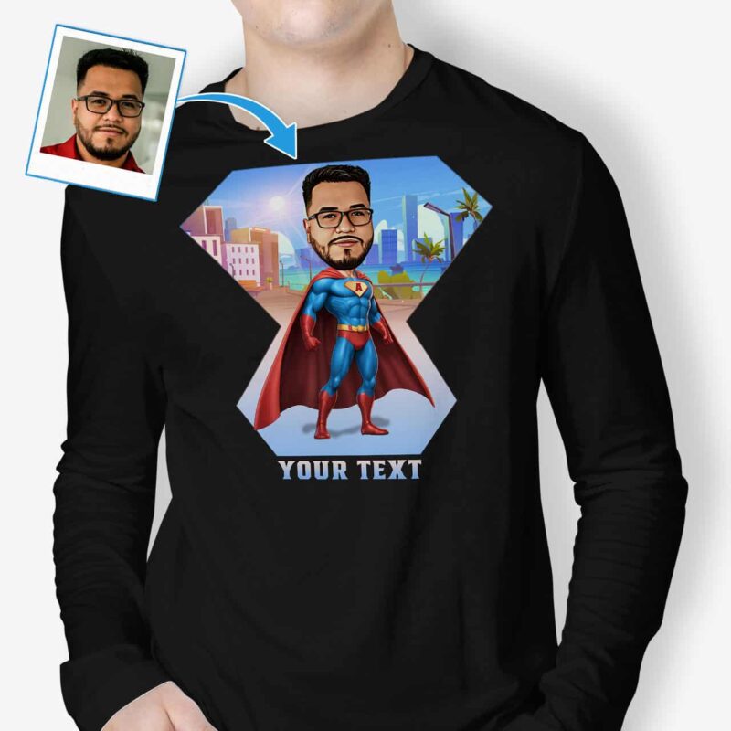 Μακρυμάνικα πουκάμισα Superhero – Μοναδικός σχεδιασμός t-shirt Προσαρμοσμένα δώρα - Ai superhero www.customywear.com 3
