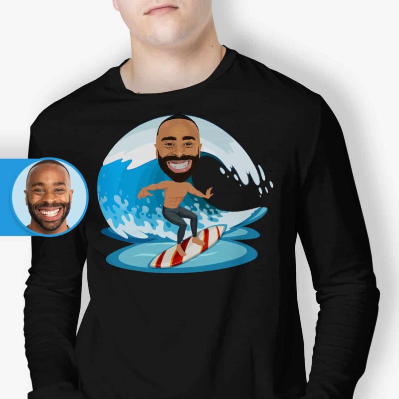 Uzun Kollu Sörf Gömleği – Kişiselleştirilmiş Dalga Sörfü Tişörtleri Özel Hediyeler - www.customywear.com'da gezinme 3