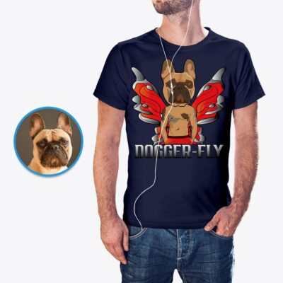 Tricou personalizat cu fluture Angel Dog | Tricou personalizat cu portret de animal de companie Animal de companie www.customywear.com 2