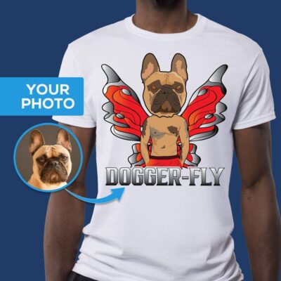 Tricou personalizat cu înger câine fluture | Tricou personalizat pentru portret pentru animale de companie Animal de companie www.customywear.com