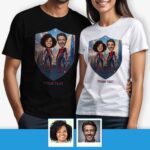 Camisetas para ele e para ela – Camiseta personalizada de super-herói com arte de aranha Casal www.customywear.com 5