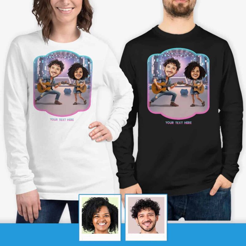 Guitar Long Sleeve Shirts – Birthday T-Shirt for Husband Custom Gifts - Ai Guitar www.customywear.com 3