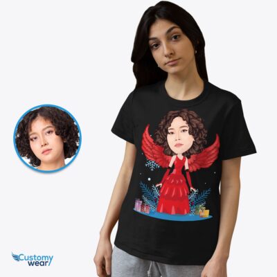 Custom Christmas Angel Women Shirt | Personalized Fairy Fantasy Tee T-shirts for Women www.customywear.com 2