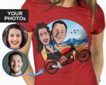 Egyedi páros motoros póló | Személyre szabott motoros kalandpóló speciális pólók www.customywear.com 7