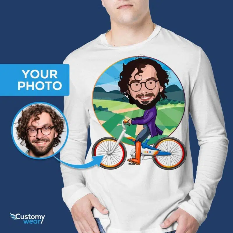 Koszulka dla rowerzysty | Koszulka dla rowerzysty | Spersonalizowany prezent Długie rękawy dla mężczyzn www.customywear.com 4