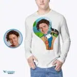 Transformeer je foto in een gepersonaliseerd bowlingspeler-T-shirt – gepersonaliseerd unisex-T-shirt Lange mouwen voor heren www.customywear.com 7