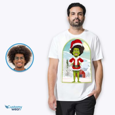 Personalized Grinch Christmas T-Shirt – Transform Your Photo T-shirts For Men www.customywear.com 2