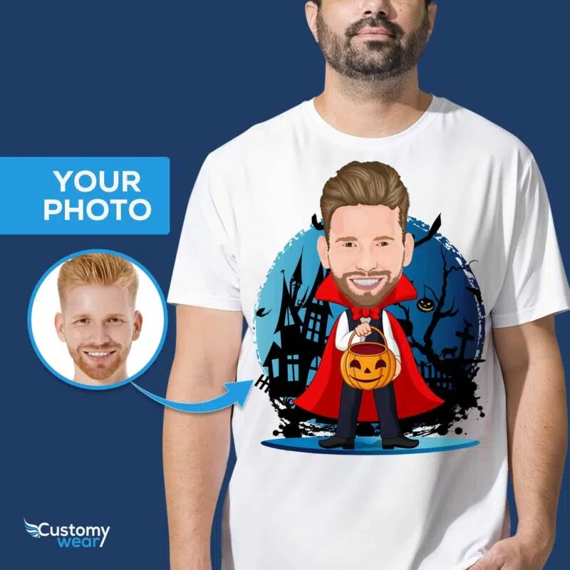 Kundetilpasset Halloween-græskarskjorte til mænd - personlig kostume-T-shirt Kundetilpassede gaver - Halloween www.customywear.com 6