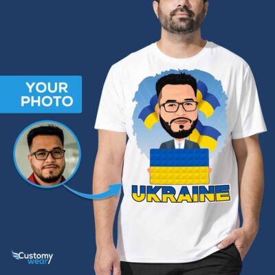 Personalized Ukrainian Flag T-Shirt | Custom Photo Tee for Ukraine Enthusiasts T-shirts For Men www.customywear.com