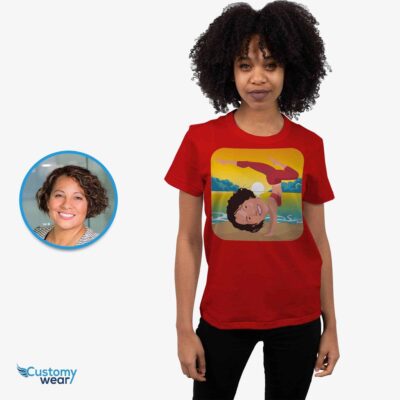 Custom Yoga Shirt | Personalized Yoga Lover Tee with Nature and Sunset Design T-shirts for Women www.customywear.com 2