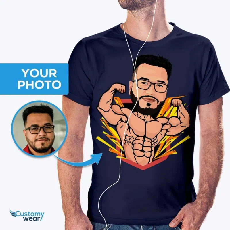 Aangepaste artistieke spier-T-shirt voor bodybuilders - Gepersonaliseerd gymnastiekshirt Bestsellers www.customywear.com 6