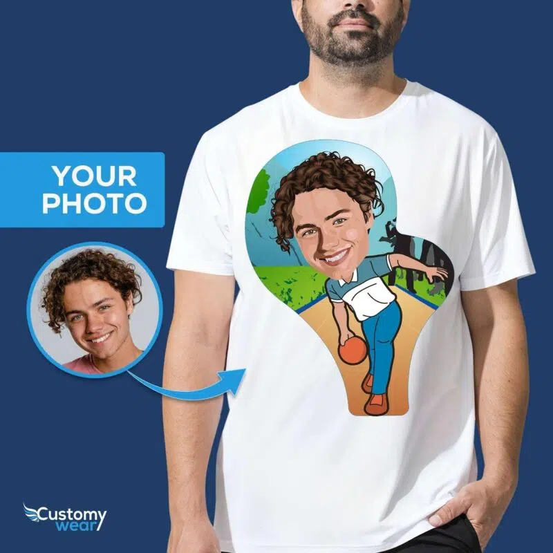 Transform Your Photo into a Custom Bowling Player T-Shirt – Personalized Unisex Tee Men www.customywear.com 5