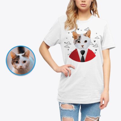 Camiseta personalizada para gatos | Camiseta personalizada con retrato de mascota para amantes de los gatos Mascota www.customywear.com 2