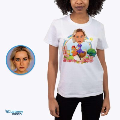 Özel Tavuk Tişörtü – Fotoğrafınızı Çılgın Tavuk Kadın Tişörtüne Dönüştürün Kadınlar için Tişörtler www.customywear.com 2