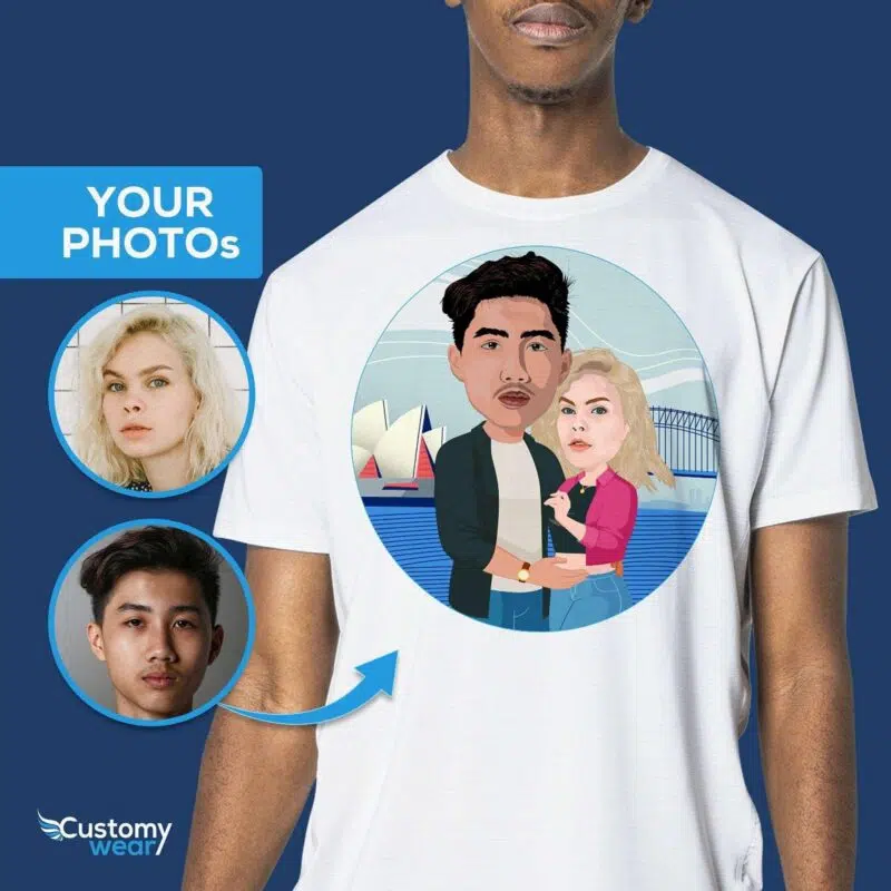Camisa personalizada para casal em Sydney – Camiseta personalizada da Ópera de Sydney Camisetas para Casal www.customywear.com 6