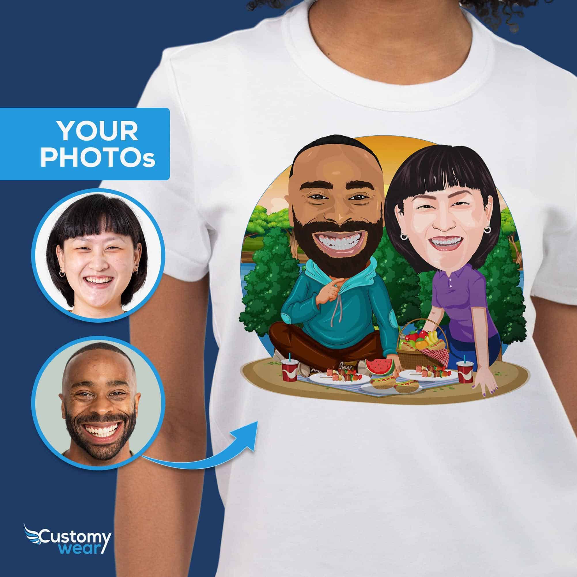 Camisetas personalizadas de aventura de picnic Camisas de camping a juego para parejas
