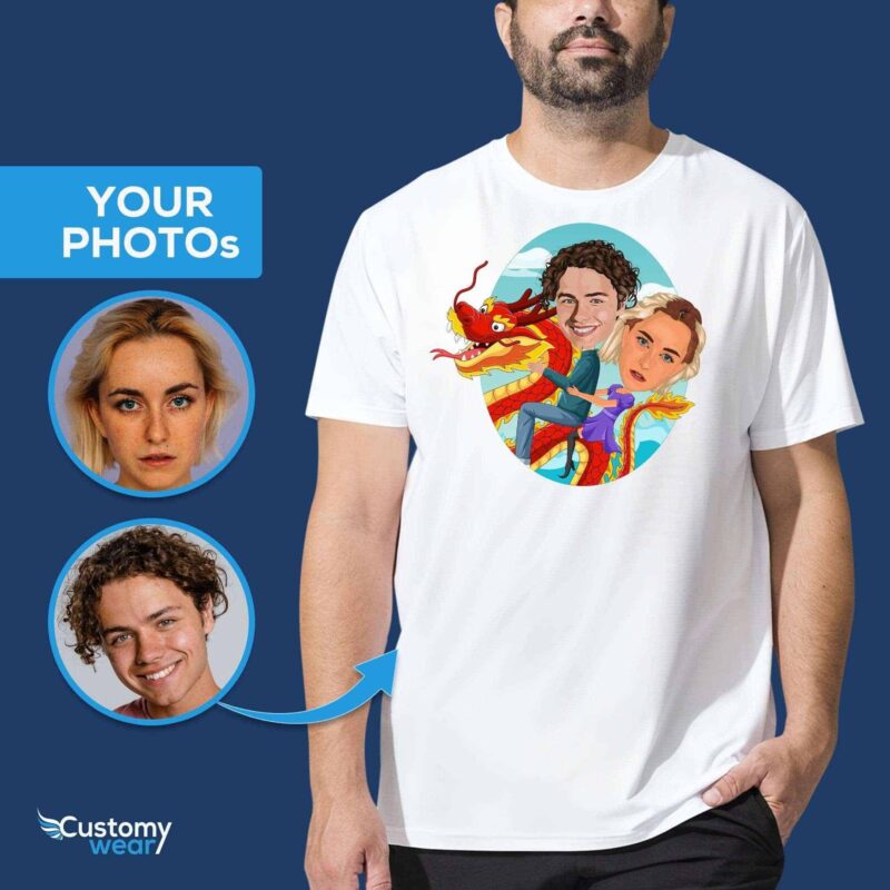 Camiseta personalizada para casal Dragon Ride – Camiseta de fantasia personalizada Camisetas para Casal www.customywear.com 6
