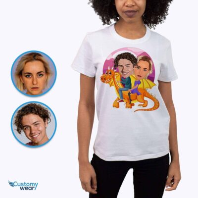 Transform Your Photo into a Custom Dragon Ride Couple Shirt – Personalized Fairy Costume Tee T-shirts for Couple www.customywear.com 2