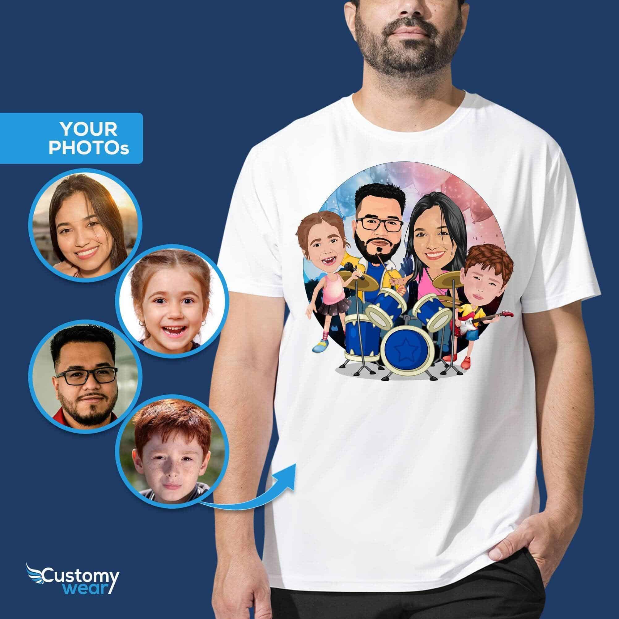 T shirt personalizzata per la famiglia dei batteristi Magliette musicali personalizzate per tutte le eta