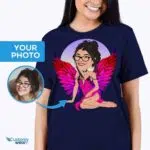 Tricou personalizat cu portret angelic – Transformă-ți fotografia într-o capodoperă personalizată Tricouri pentru femei www.customywear.com 6