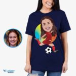 Custom Soccer Player Portrait T-Shirt – Transform Your Photo into Personalized Football Tee T-shirts for Women www.customywear.com 8