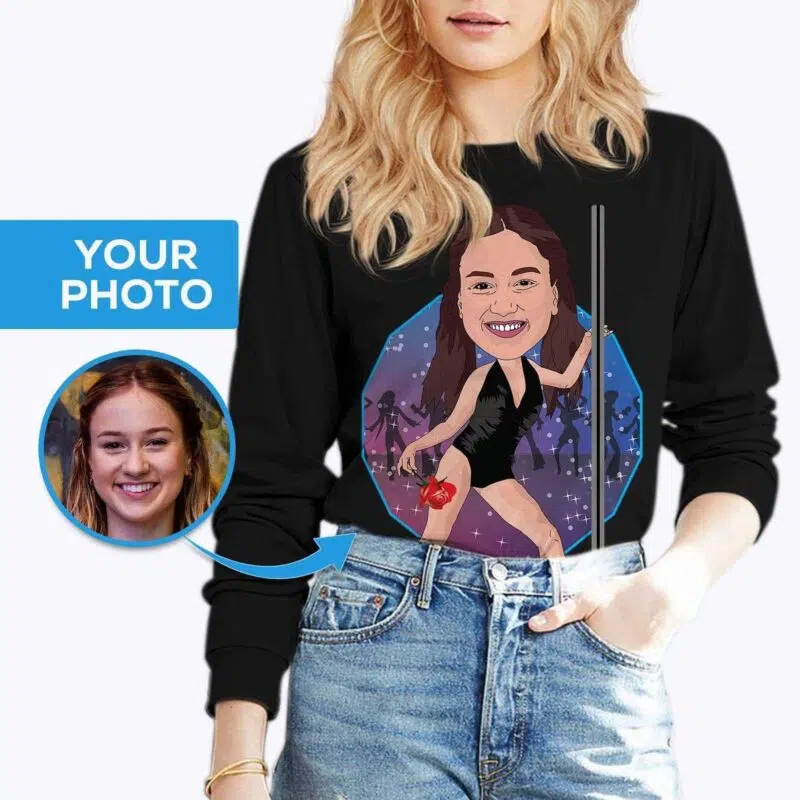 Personalized Sexy Pole Dance T-Shirt – Transform Your Photo into Custom Dance Tee Dance www.customywear.com 5
