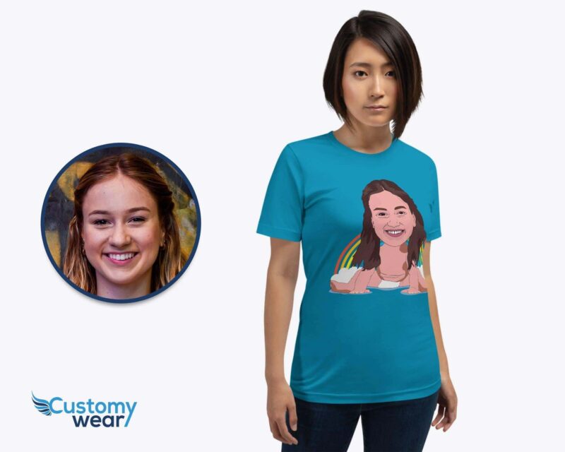 Diseño de camiseta personalizada y divertida para bebé, para mujer y niña. Bebé divertido con arcoíris. Camiseta personalizada y divertida con foto para niña. Diseño de ropa personalizada. CustomyWear 170-1.jpg