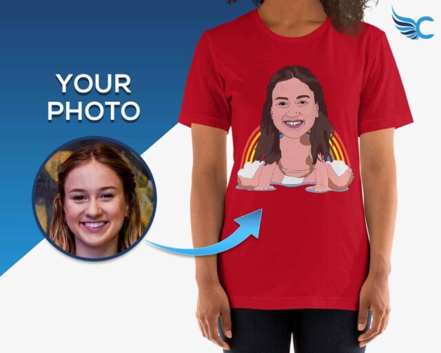 Imagine principală produs Custom Funny Baby T-Shirt | Hilarious Rainbow Photo Tee for Women and Girls