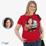Személyre szabott gitáros portré póló – Alakítsa át fényképét egyedi zenei pólóvá Zene www.customywear.com 9