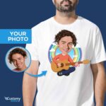 Custom Guitar Player Portrait T-Shirt – Transform Your Photo into Personalized Music Tee Men www.customywear.com 7