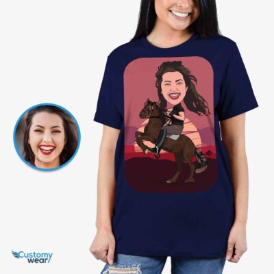 Custom Horse Riding T-Shirt – Personalized Photo Tee for Equestrians T-shirts for Women www.customywear.com 2