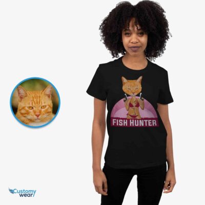 Custom Gangster Cat T-Shirt – Personalized Photo Tee for Pet Lovers Pet www.customywear.com 2