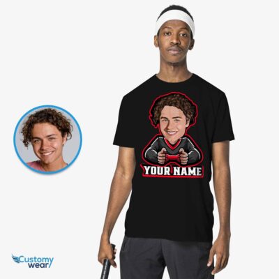 Personalized Gamer Portrait Tee | Custom PC Gamer T-Shirt | Unique Gaming Gift T-shirts For Men www.customywear.com 2