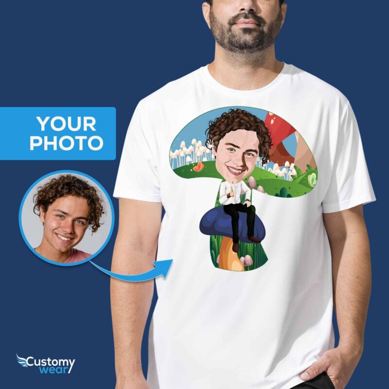 Isikupärastatud Mushroom Fantasy kohandatud T-särk – muutke oma fotot Mehed www.customywear.com 6