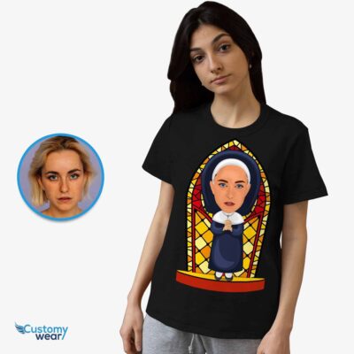 Personalized Nun Uniform T-Shirt – Transform Your Photo into Custom Tee T-shirts for Women www.customywear.com 2