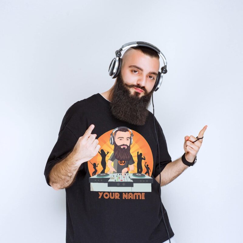 ???? Personalized DJ Caricature T-Shirt - zobrazenie 3