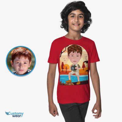 Personalized Photographer Youth T-Shirt | Custom Photo Print Tee Boy's T-shirts www.customywear.com 2